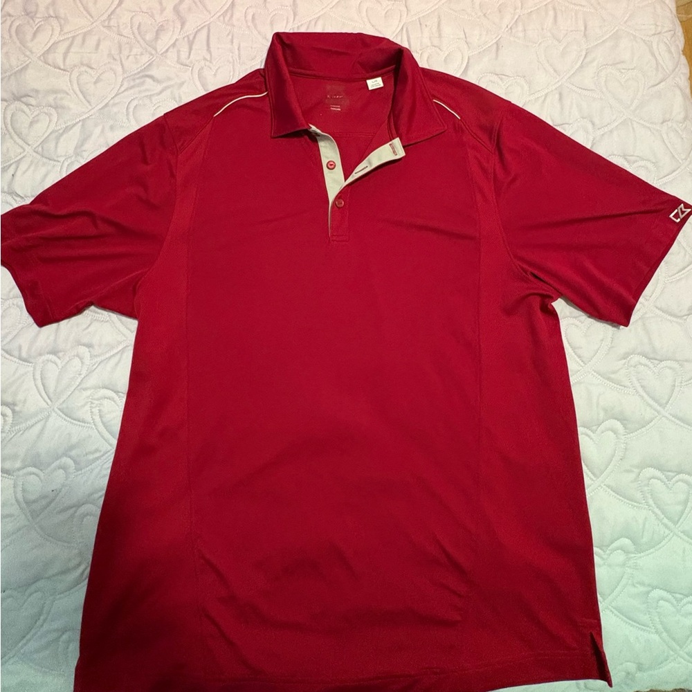 Russell Athletic Red Polo with Contrast Placket